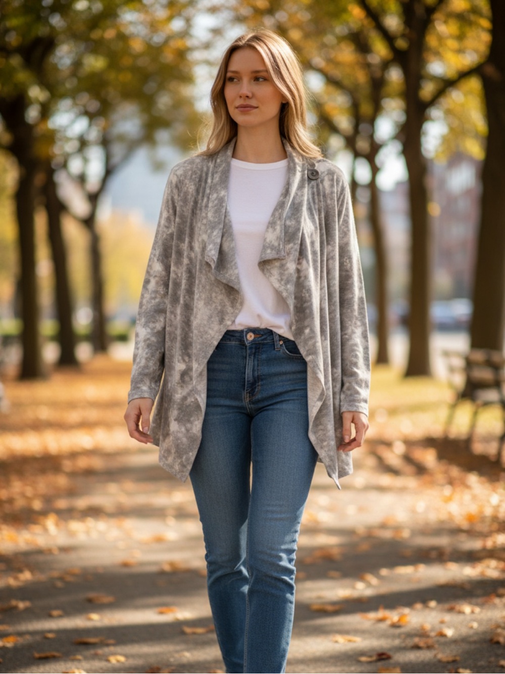 BOBEAU tie dye cardigan